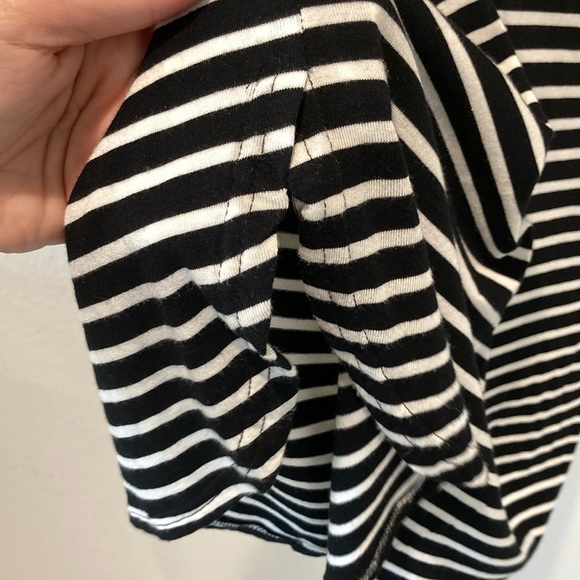 Halogen Long Sleeve Black and White Stripe Top - Picture 4 of 5